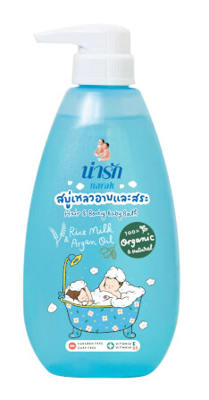 สบู่เหลวอาบและสระออร์แกนิก Narak ไรซ์มิลค์&อาร์แกนออยล์ 465 มล.